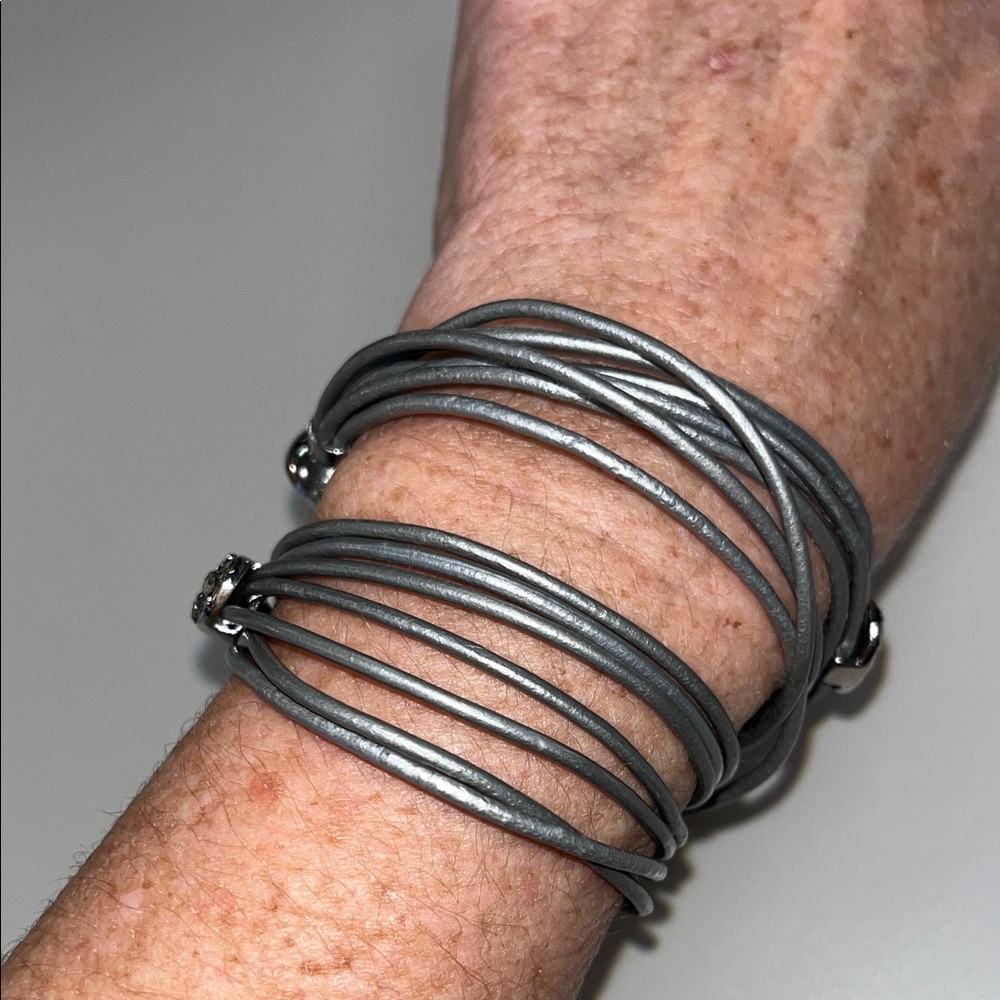 Source Unknown Silver Tone Multi-Strand Bracelet … - image 6